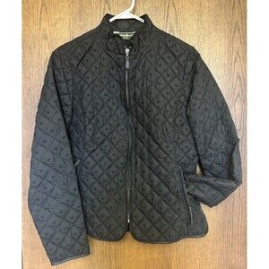 Vtg Eddie Bauer Goose Down Jacket Womens Medium Black Zip Puffer Shacket Blazer